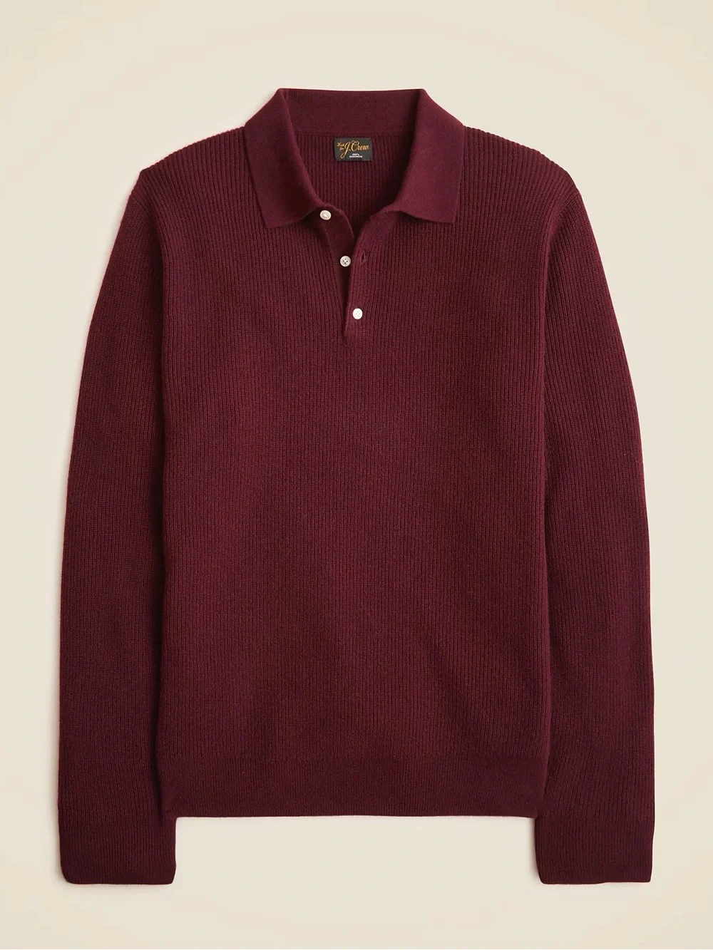 J. CREW Cashmere ribbed sweater-polo in Port‎ Wine Size M NWD $278 CM304